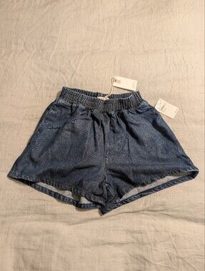 NWT Good American Weightless Denim Pull On Shorts 1/S